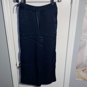 Club Monaco Navy Silky Pant with Side Tie